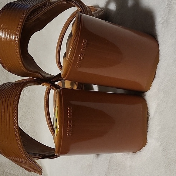 Franco Sarto Brown Owen Slingback 3" Chunky Block Heel Dress Sandal Size 9 - Picture 6 of 10